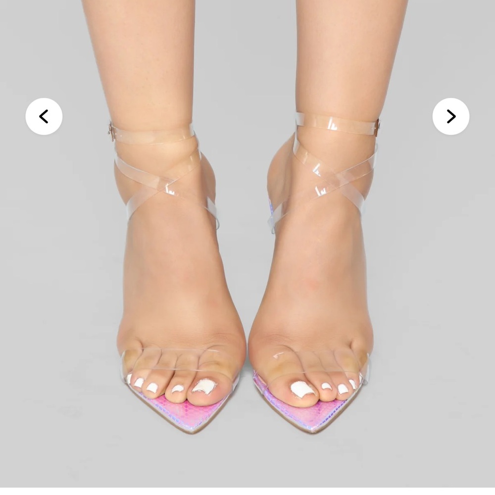 Fashion Nova Multicolor Ombre Heels with Clear Straps - Picture 5 of 6
